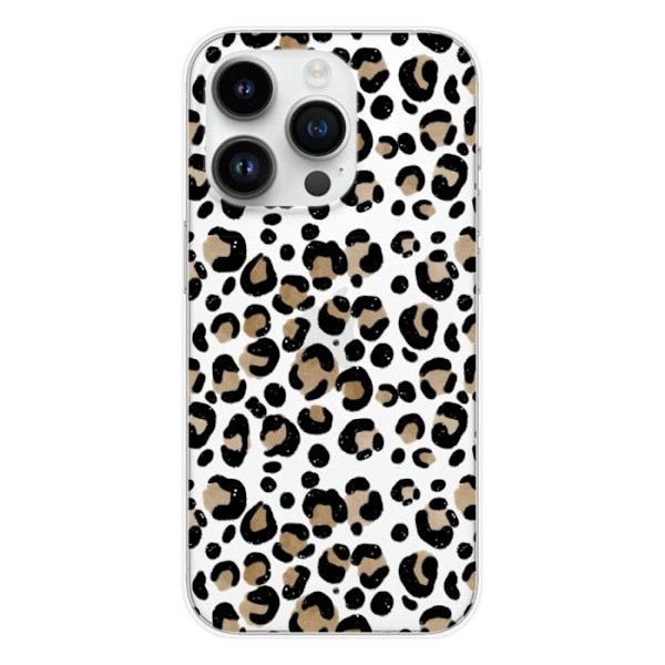 Silikonskal - Kompatibel med Apple iPhone 14 Pro - leoparddesign Transparent