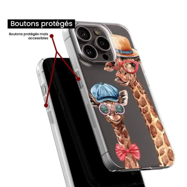 Silikonskal - Kompatibel med Apple iPhone 16 Plus - rolig girafdesign Transparent