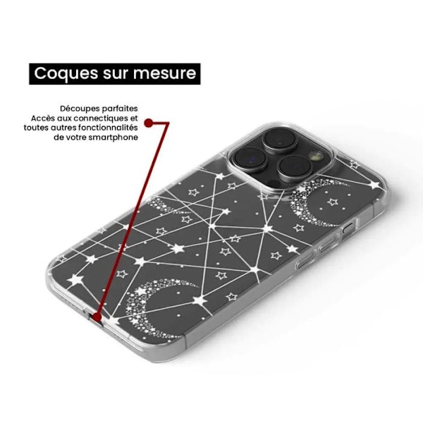 Tryckt silikonfodral som är kompatibelt med Xiaomi Redmi 13C 4G Starry-linjer Transparent