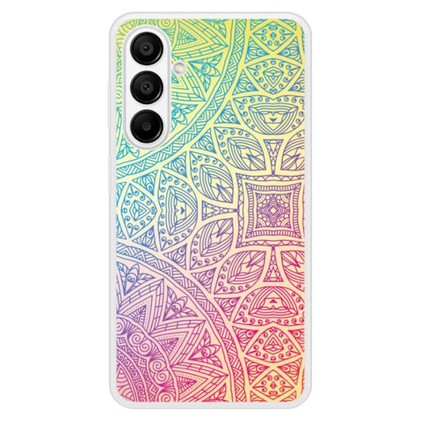 Siliconförstärkt tryckt fodral kompatibelt med Samsung Galaxy A15 Mandala Pastell Transparent