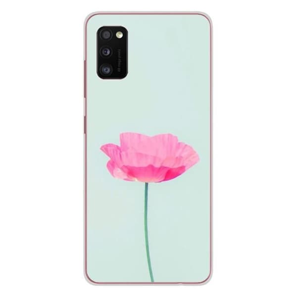 Tryckt silikonfodral som är kompatibelt med Samsung Galaxy A41 Rose Flower