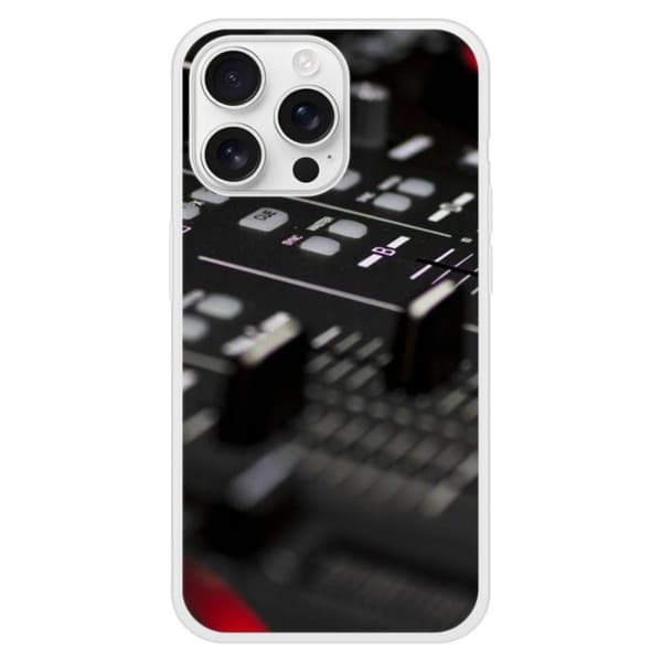 Coque i silikonförstärkt tryckt kompatibel med Apple iPhone 16 Pro Max DJ Mixer Transparent