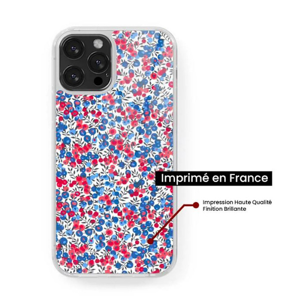 Skal i förstärkt silikon med tryck, kompatibel med Apple iPhone 16 Plus Liberty Wiltshire Blå Transparent