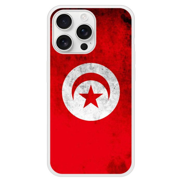 Siliconförstärkt skal med tryck kompatibelt med Apple iPhone 16 Pro Max Tunisien Flagga Transparent