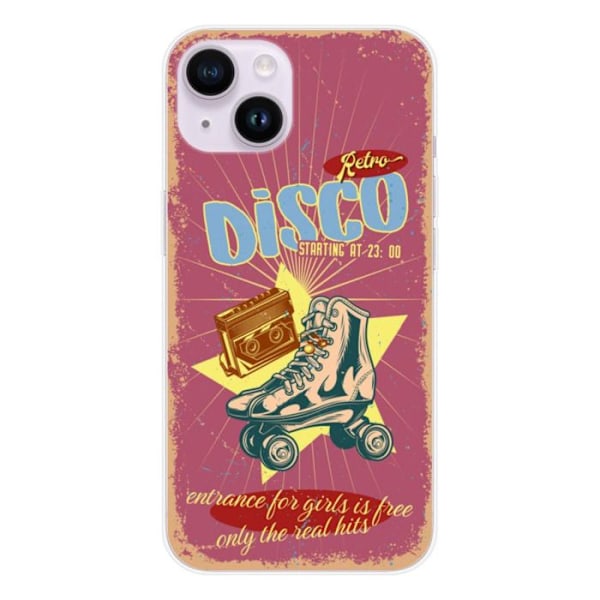 Siliconfodral - Kompatibel med Apple iPhone 15 - retro disco design Transparent
