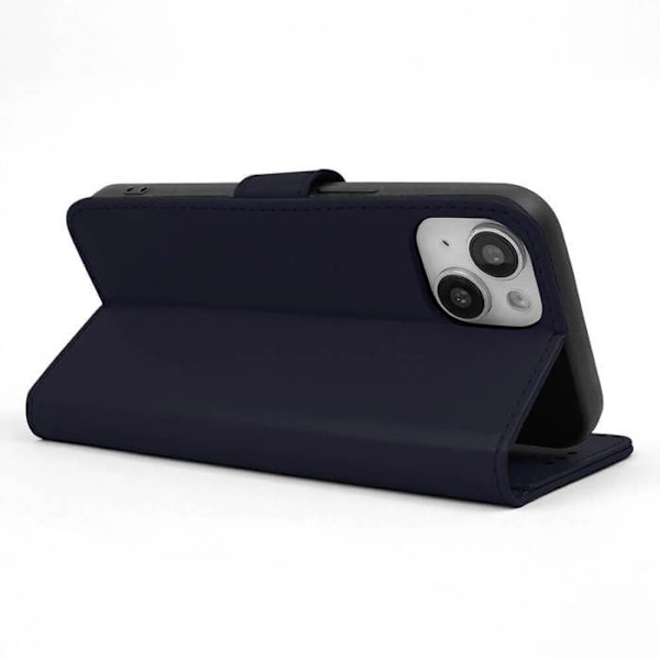 Fodral med flik - Syntetiskt läder - Apple iPhone 15 Pro Max - Blå - Magnetisk stängning - Inbyggt stativ blå