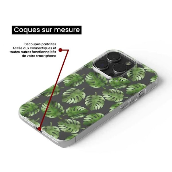 Siliconfodral med tryck kompatibel med Xiaomi Redmi Note 12 Pro Plus Monstera-blad Transparent