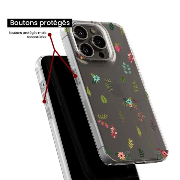 Siliconfodral - Kompatibel med Samsung Galaxy M55 5G - design med upphöjda blommor Transparent