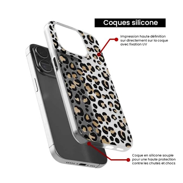 Tryckt silikonfodral som är kompatibelt med Xiaomi Redmi 9T Leopard Transparent