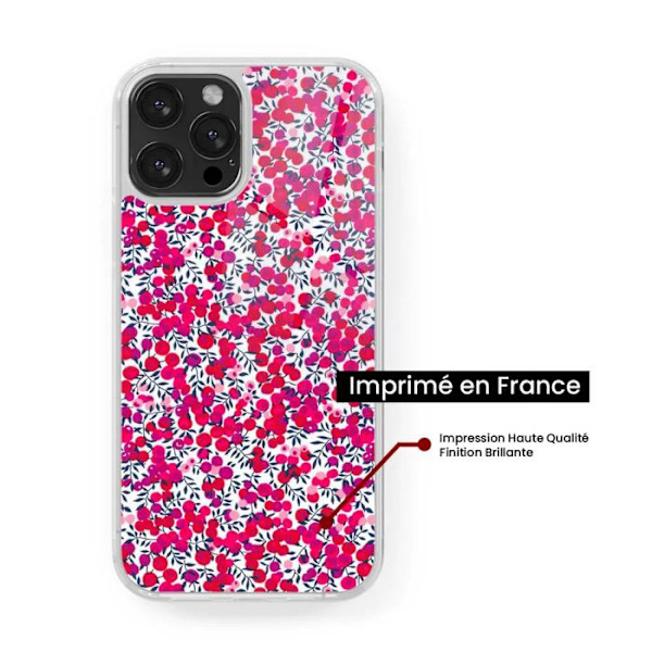 Skydd i förstärkt silikon med tryck, kompatibel med Samsung Galaxy S22 Ultra Liberty Wiltshire Röd Transparent