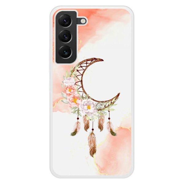 Coque i förstärkt silikon med tryck kompatibel med Samsung Galaxy S22 Plus Drömfångare Måne Transparent