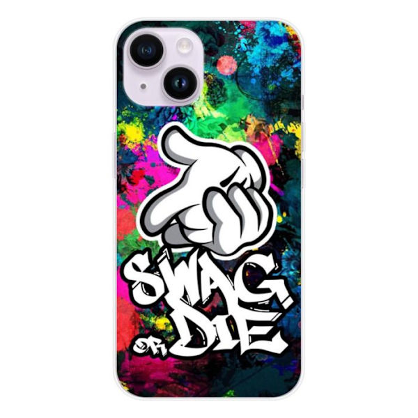 Siliconfodral - Kompatibel med Apple iPhone 15 - design swag or die Transparent