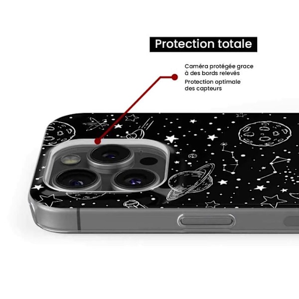 Siliconfodral - Kompatibel med Apple iPhone 14 Pro - design galaxy draw Transparent