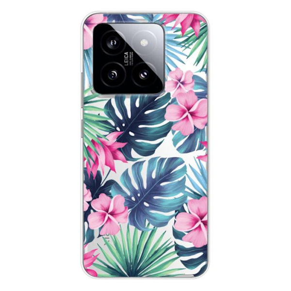 Siliconfodral - Kompatibel med Xiaomi 14 - tropiskt akvarelldesign Transparent