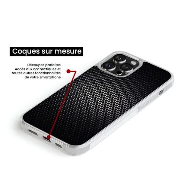 Siliconförstärkt tryckt fodral kompatibelt med Apple iPhone 14 Pro Max Dark Metal Transparent