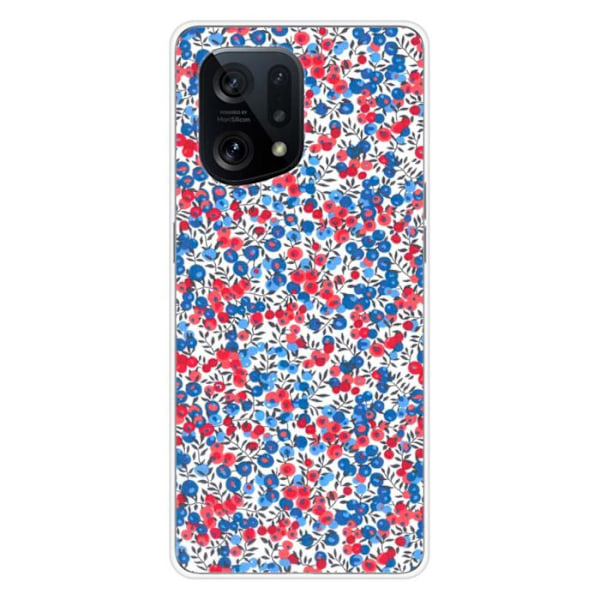 Tryckt silikonfodral kompatibelt Oppo Find X5 Liberty Wiltshire Blue Transparent