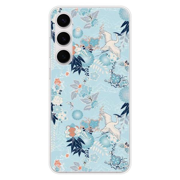 Siliconfodral med tryck - 1001 fodral - Samsung Galaxy S24 FE - Flerfärgad - Kimono-mönster - Halvstyv Transparent