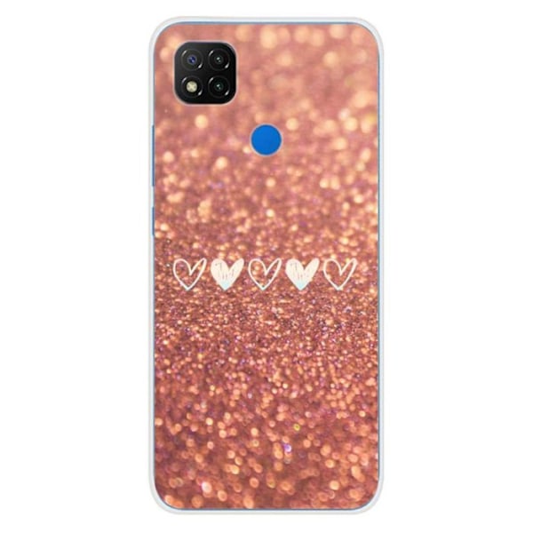 Siliconfodral med tryck - 1001 fodral - Xiaomi Redmi 9C - Hjärts glitter - Halvstyv - Transparent Transparent