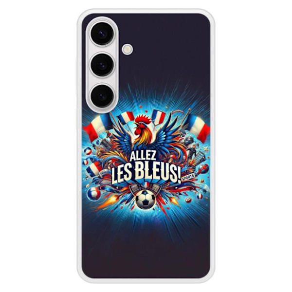Siliconeförstärkt tryckt skydd för Samsung Galaxy S24 Plus Allez les bleus Transparent