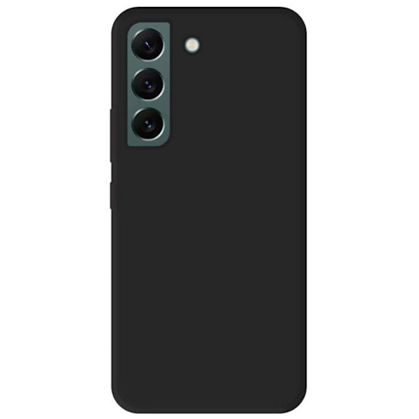 Vanligt mattsvart silikonfodral som är kompatibelt med Samsung Galaxy S22 svart
