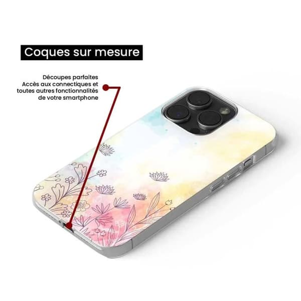 Siliconfodral - Kompatibel med Apple iPhone 16 Plus - design akvarellblommor Transparent