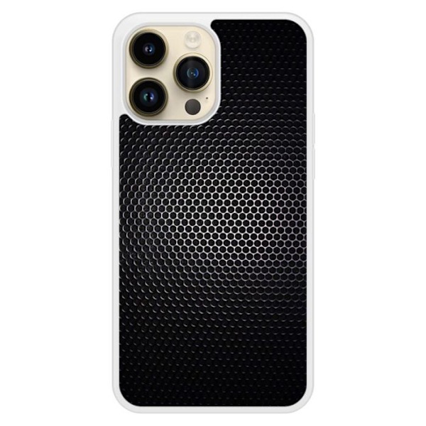 Siliconförstärkt tryckt fodral kompatibelt med Apple iPhone 14 Pro Max Dark Metal Transparent