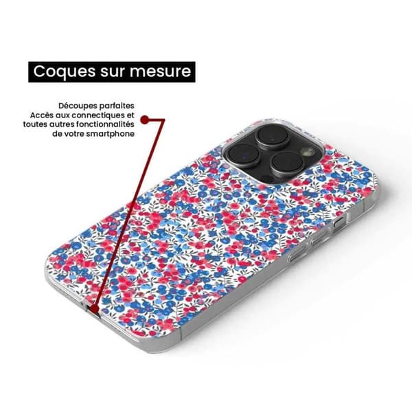 1001Coques - Silikonfodral kompatibelt med Xiaomi Redmi Note 12 Pro Plus - Liberty Wiltshire blå mönster - Originaldesign tryckt e Transparent