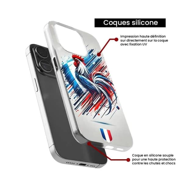 Siliconfodral kompatibelt med iPhone 17 Pro - Fransk tupp Transparent