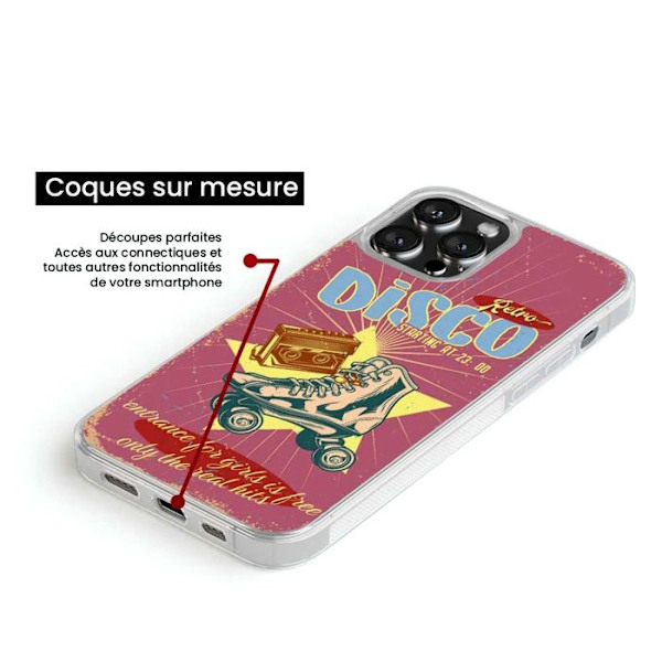 Siliconeförstärkt tryckt skydd för Samsung Galaxy S24 Plus Retro disco Transparent