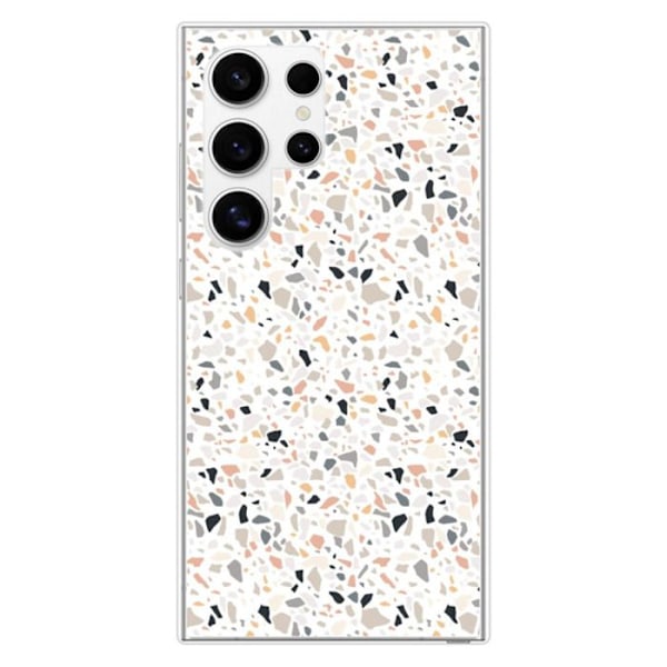 Siliconfodral - Kompatibel med Samsung Galaxy S24 Ultra - terrazzo-design i färg Transparent