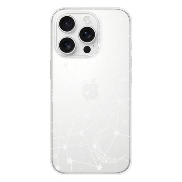 Silikonskal - Kompatibel med Apple iPhone 16 Pro - design med stjärnlinjer Transparent