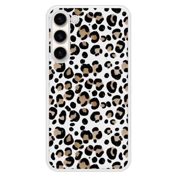 Förstärkt Silikonfodral - Samsung - Galaxy S23 Plus - Leoparddesign - Stötabsorberande - Glänsande Tryck Transparent