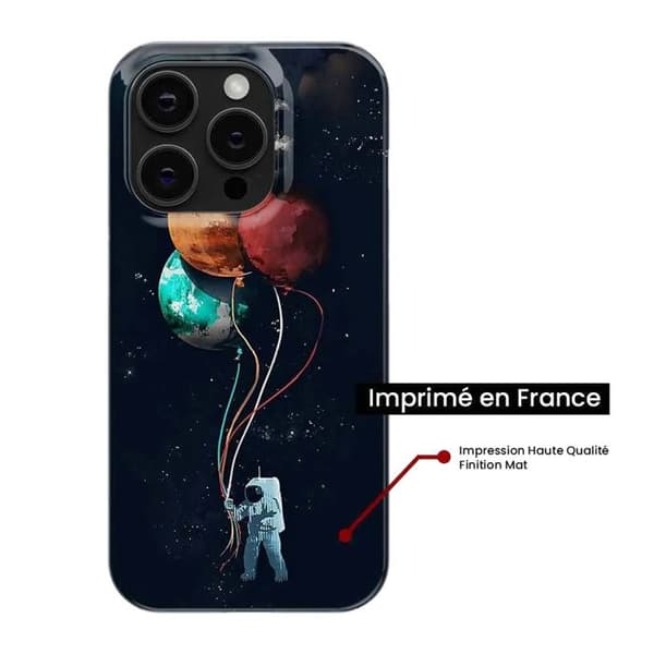 Siliconfodral - Kompatibel med Apple iPhone 15 Pro - design av astronaut med ballonger Transparent