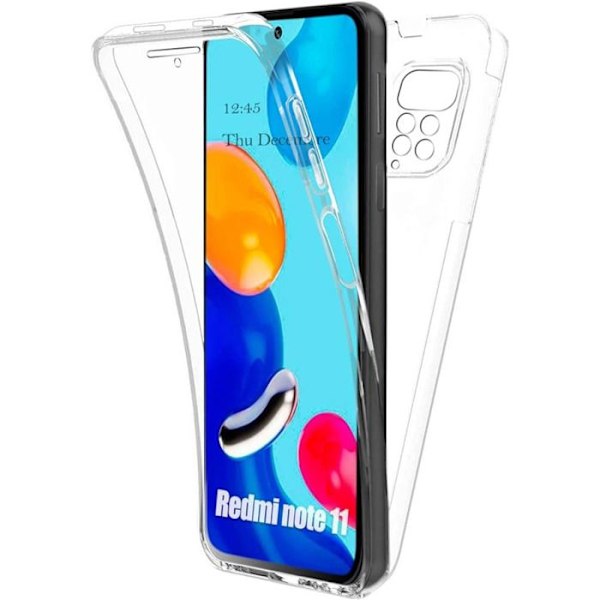 Heltäckande skal 360 - Xiaomi - Redmi Note 11 4G - Transparent - Stötskydd - Halvstyv Transparent