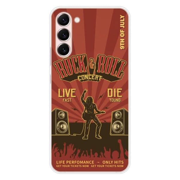Siliconfodral - Kompatibel med Samsung Galaxy S23 Plus - rock and roll-design Transparent