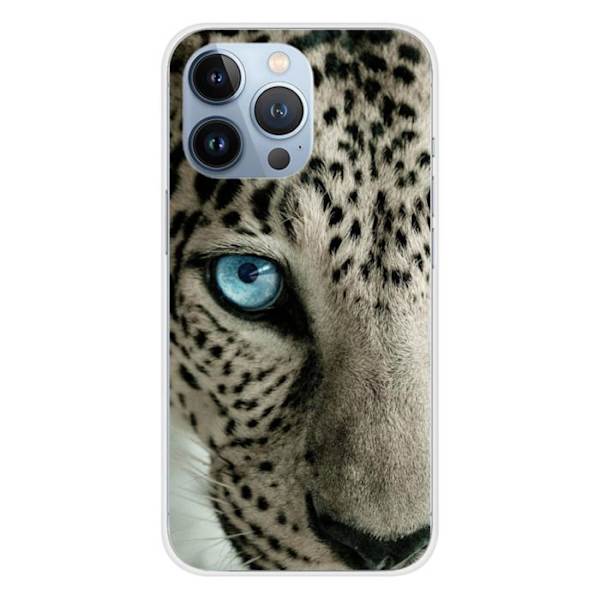 Siliconeskal - Kompatibel med Apple iPhone 13 Pro - leopardöga design Transparent