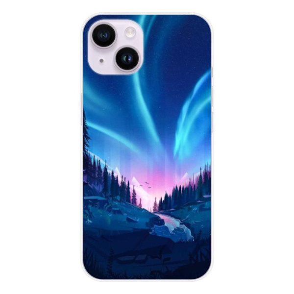 Siliconfodral - Kompatibel med Apple iPhone 14 - design nattfall Transparent