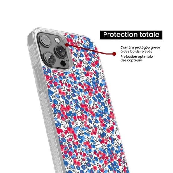 Siliconfodral med förstärkt tryck kompatibel med Apple iPhone 14 Plus Liberty Wiltshire Blå Transparent