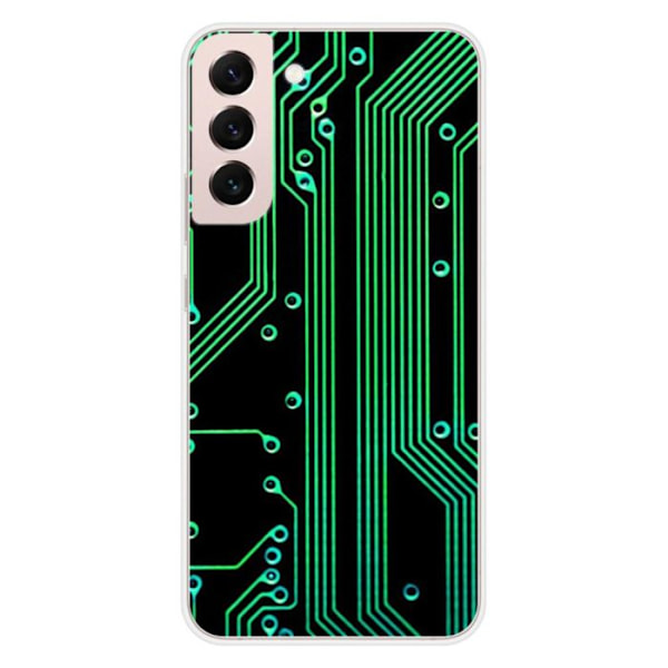 Siliconfodral - Kompatibel med Samsung Galaxy S22 Plus - design med geek-kretsstruktur Transparent