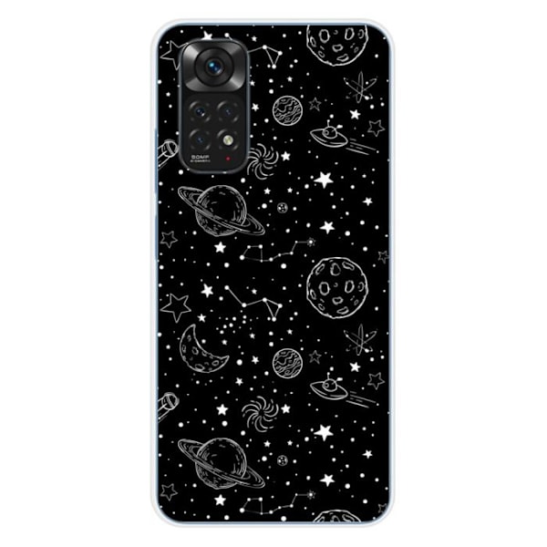 Silicone skal - Kompatibel med Xiaomi Redmi Note 11 4G - design galaxritning Transparent