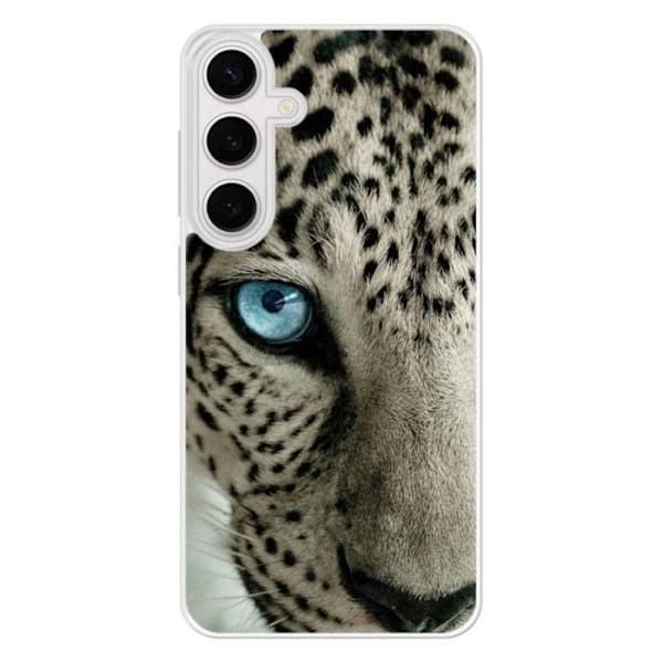 Siliconförstärkt tryckt skal kompatibelt med Samsung Galaxy S24 FE Leopardöga Transparent