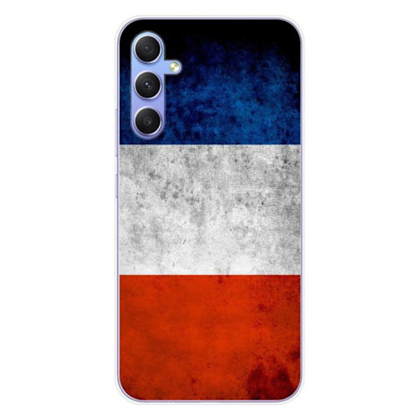 Silikonskal - Kompatibel med Samsung Galaxy A34 5G - design med Frankrikes flagga Transparent