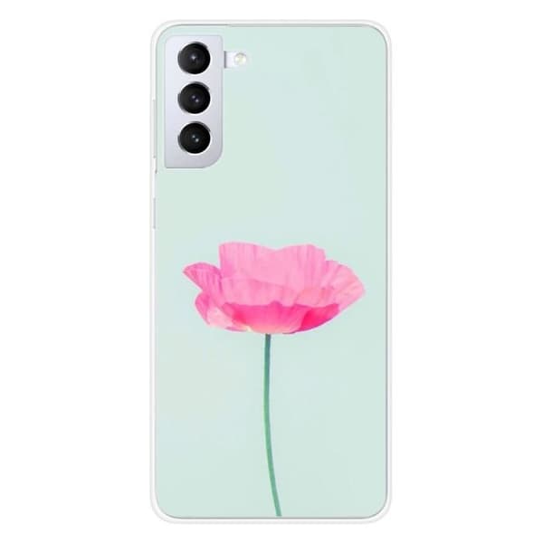 Tryckt silikonfodral som är kompatibelt med Samsung Galaxy S21 Rose Flower