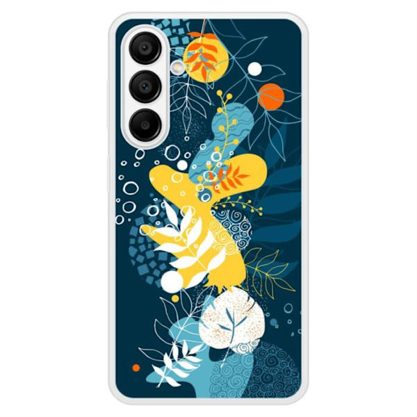 Siliconförstärkt tryckt fodral kompatibelt med Samsung Galaxy A15 Havsblommor Transparent