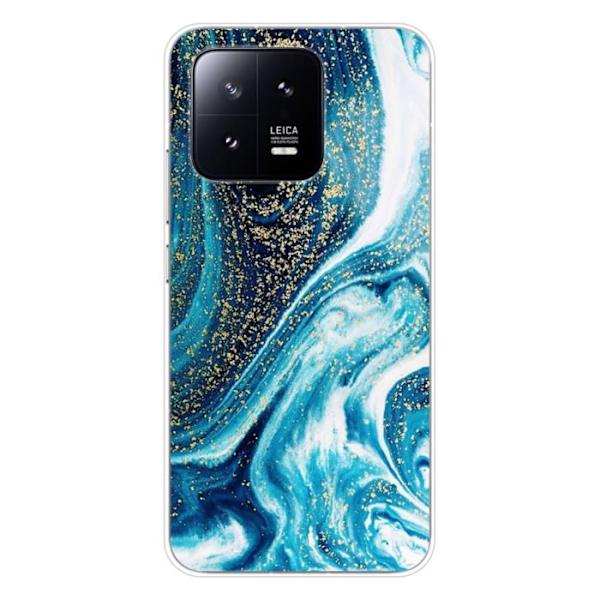 Siliconfodral - Kompatibel med Xiaomi 13 - design med glittrande blå marmor Transparent