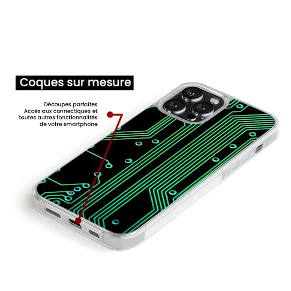 Coque i silikonförstärkt tryckt kompatibel med Samsung Galaxy A05S Geek kretsstruktur Transparent