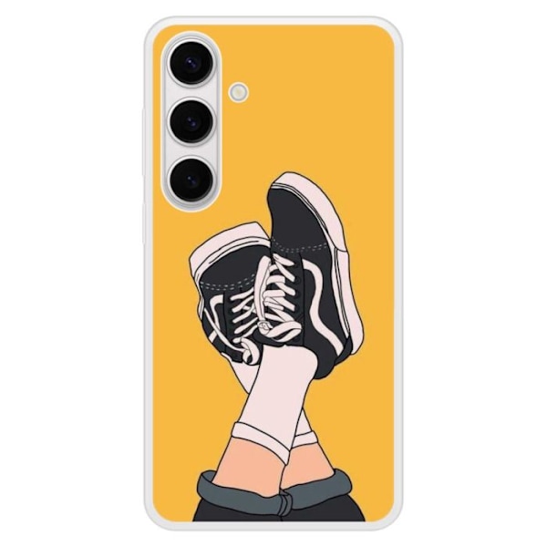 Förstärkt silikonfodral med tryck, kompatibel med Samsung Galaxy S24 Plus Sneakers Transparent