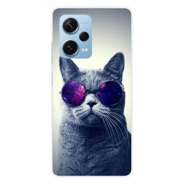 Siliconfodral - Kompatibel med Xiaomi Redmi Note 12 Pro Plus - design med katt med glasögon Transparent