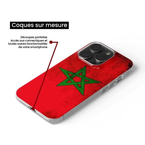 Siliconcase - Kompatibel med Xiaomi Redmi Note 13 4G - design marockansk flagga Transparent