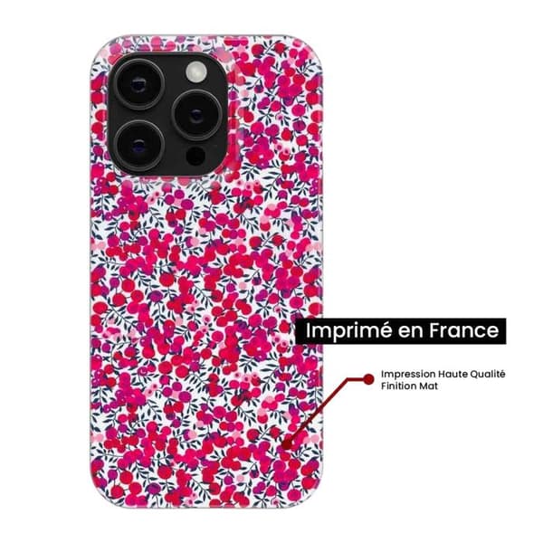 Siliconfodral - Kompatibel med Apple iPhone 14 Plus - design liberty wiltshire röd Transparent